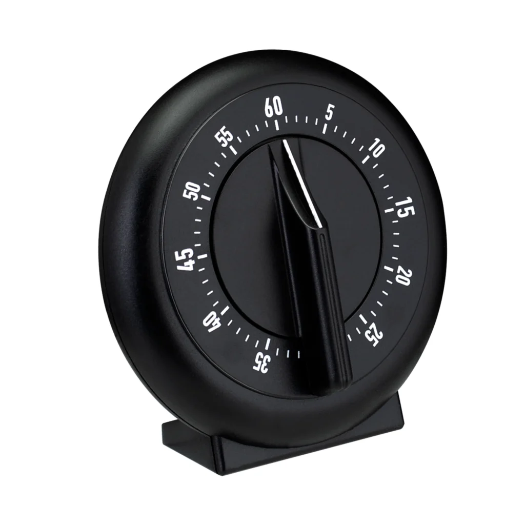 My mother’s kitchen timer shows time slipping away, you’re overcooked if you ignore it