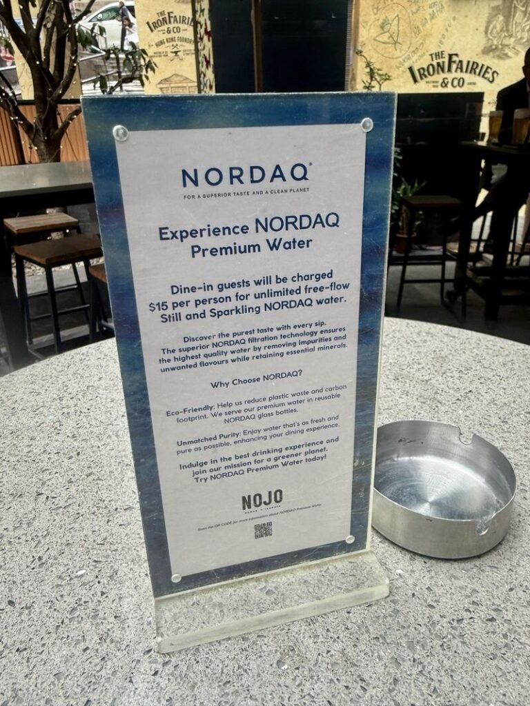 When water is basically free and all F&B outlets have a filtration system why charge